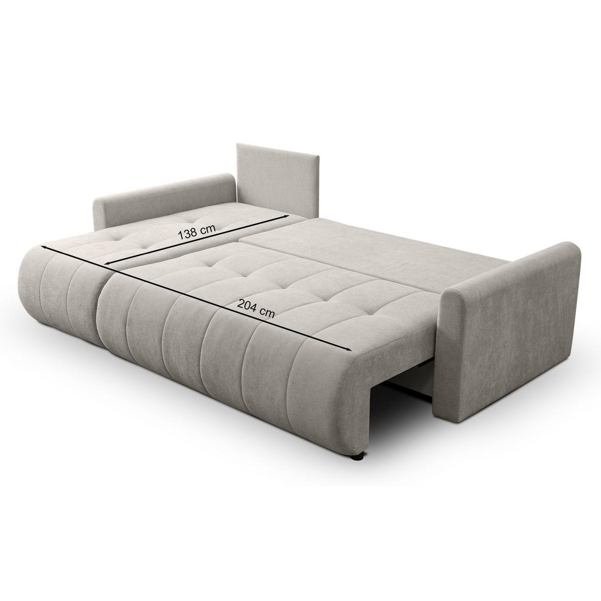 ECKSOFA Timmone Hellbeige Chenille 230 cm - Ecru/Schwarz, Kunststoff/Textil (230/149cm) - Selsey