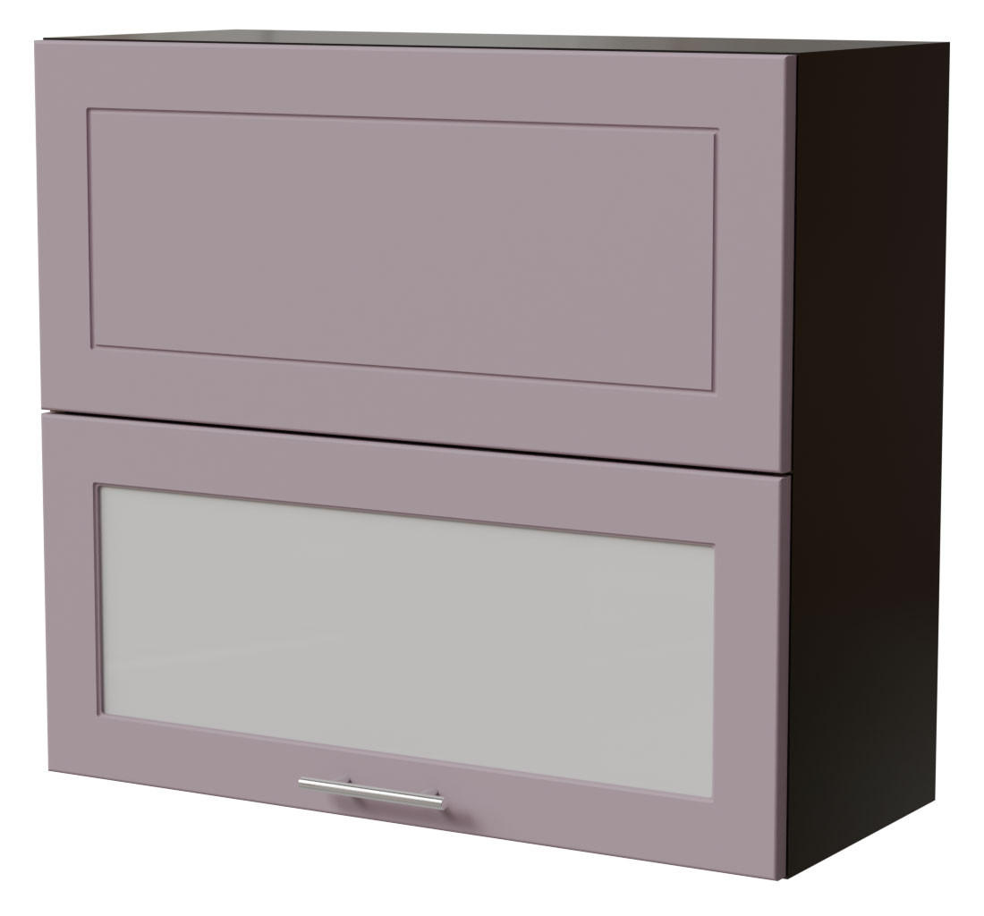 KLAPPHÄNGESCHRANK Bari W8BS/80-AV Schwarz / RAL 4009 pastellviolett 80 / 32,5 / 72cm - Violett/Schwarz, Holz/Holzwerkstoff (80/72/32.5cm) - Feldmann-Wohnen