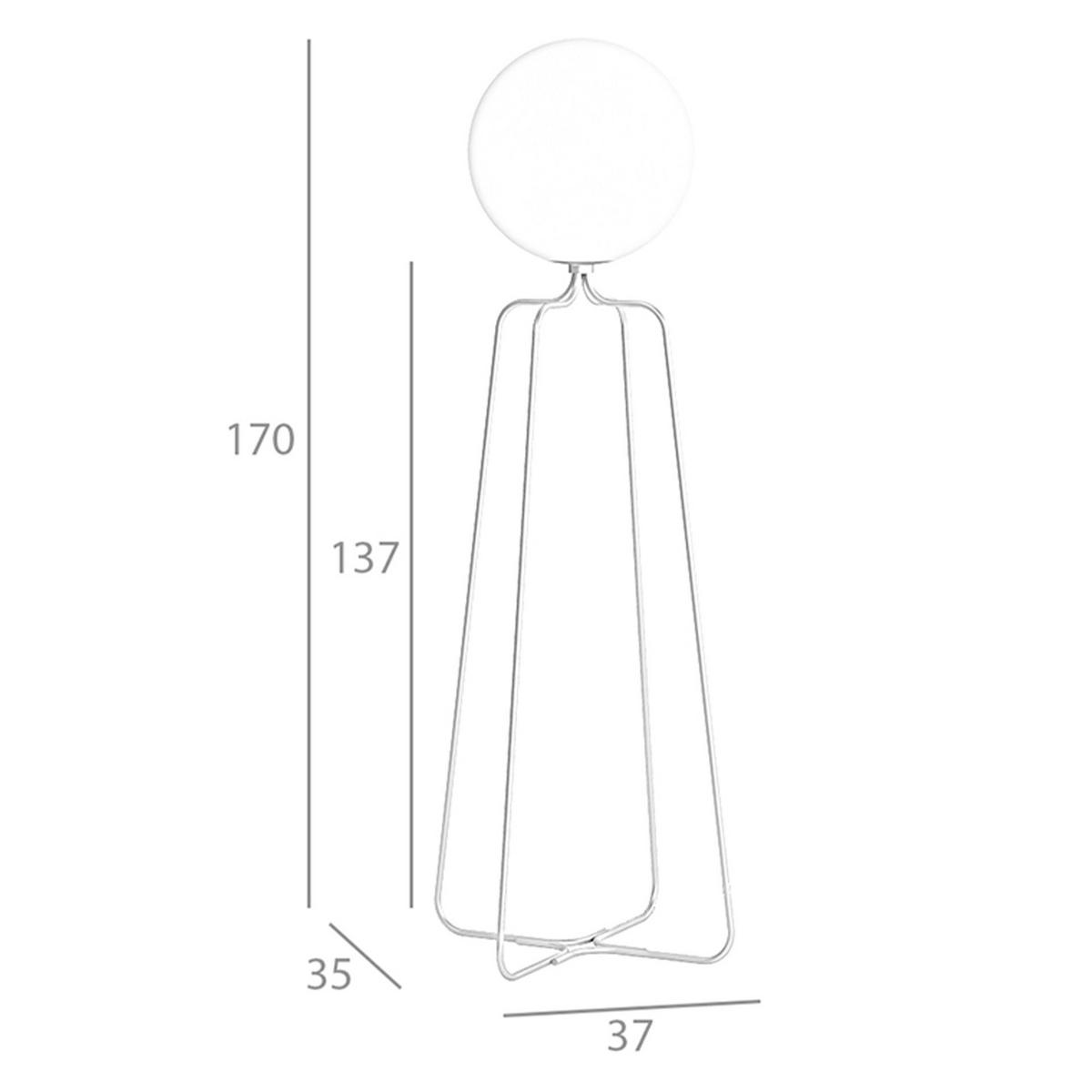 STELEUCHTE Stehleuchte goldener Stahl und weißes Glas 37/35/170 cm - Edelstahlfarben, Glas/Metall (35/37/170cm) - ANGEL CERDA