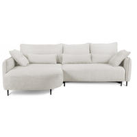 ECKSOFA Oblivio Cremeweiß Chenille - Creme/Schwarz, Textil/Metall (285/200cm) - Selsey