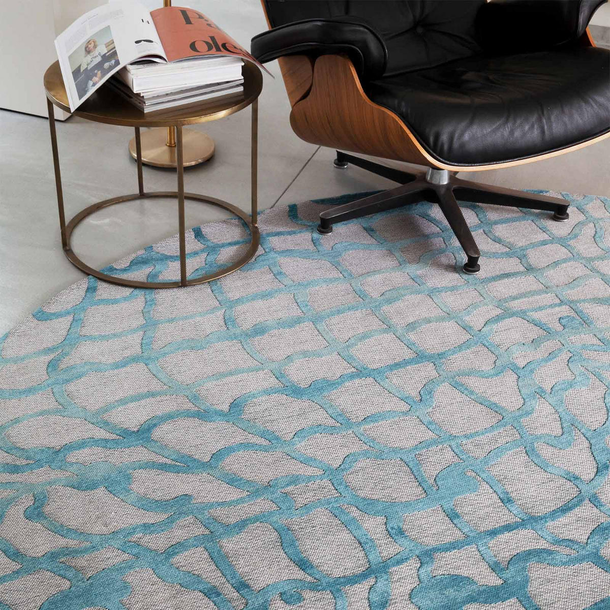 TEPPICH In-/Outdoor Flachgewebe INDIGO Blau 140 x 200 cm - Blau, Textil (140/200cm) - Novatrend