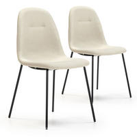 STUHL 2er-Set Brenda beige - Beige, Textil/Metall (54/85/44cm) - VS Venta-stock