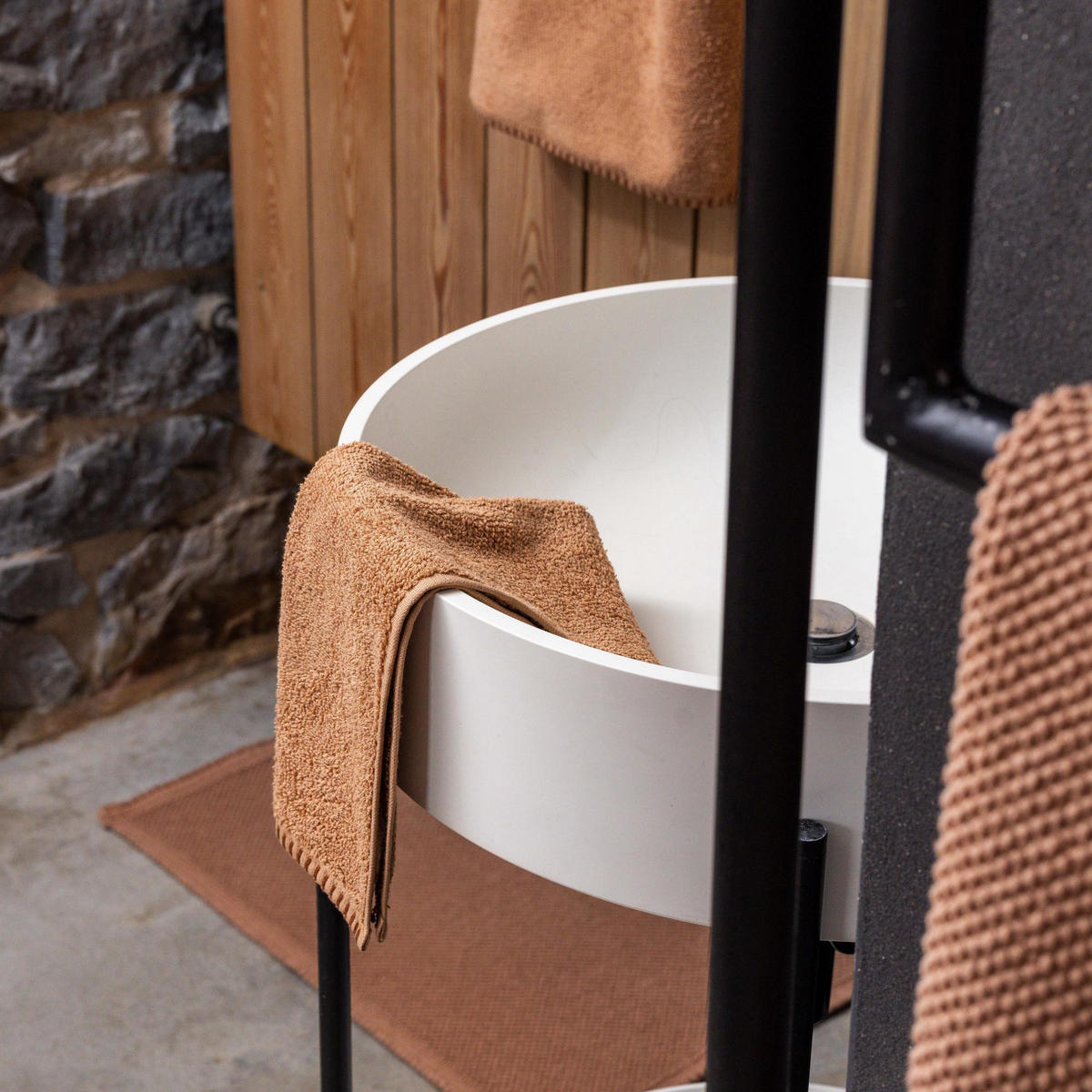 GÄSTETUCH Bora zimt 30 x 50 cm - Braun, Textil (30/50cm) - Vivaraise