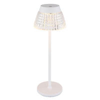 LED TISCHLEUCHTE Lora Weiß Acrylkristalle - Weiß, Metall (13.5/13.5/38cm) - Globo Lighting