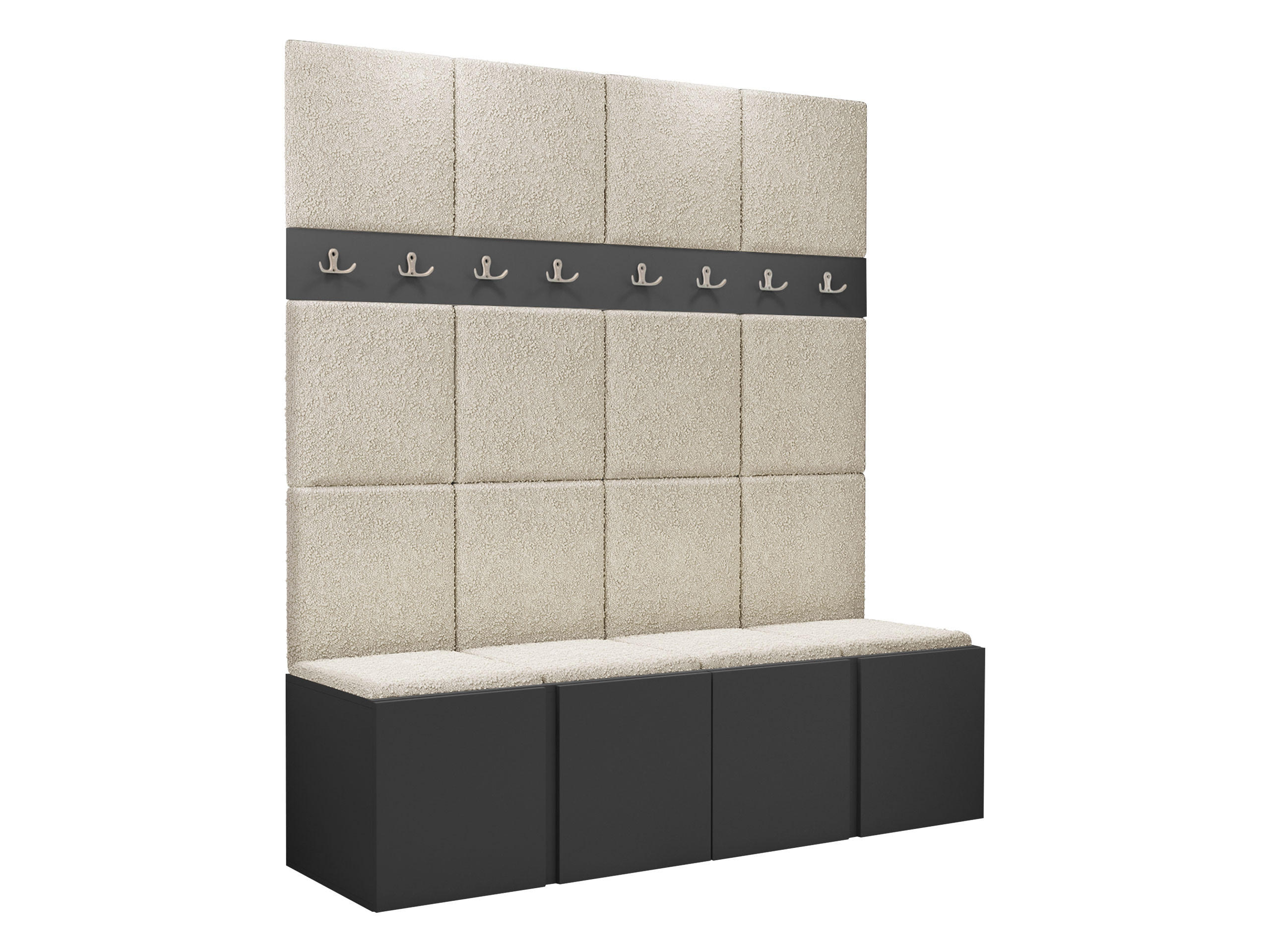 GARDEROBEN-SET Orion V - Creme/Graphitfarben, Holzwerkstoff/Kunststoff (168/186/46cm) - MIRJAN24