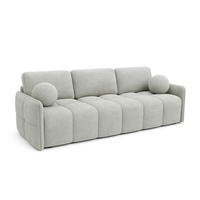 SITZSOFA Hellgrau EMILI Mit Schlaffunktion Abriamo - Grau, Textil (212/95/90cm) - Sepro Meble