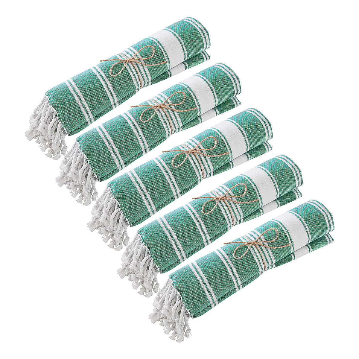 HAMAMTUCH (5er Set) Surfside - Türkis, Textil (90/170cm) - Butlers