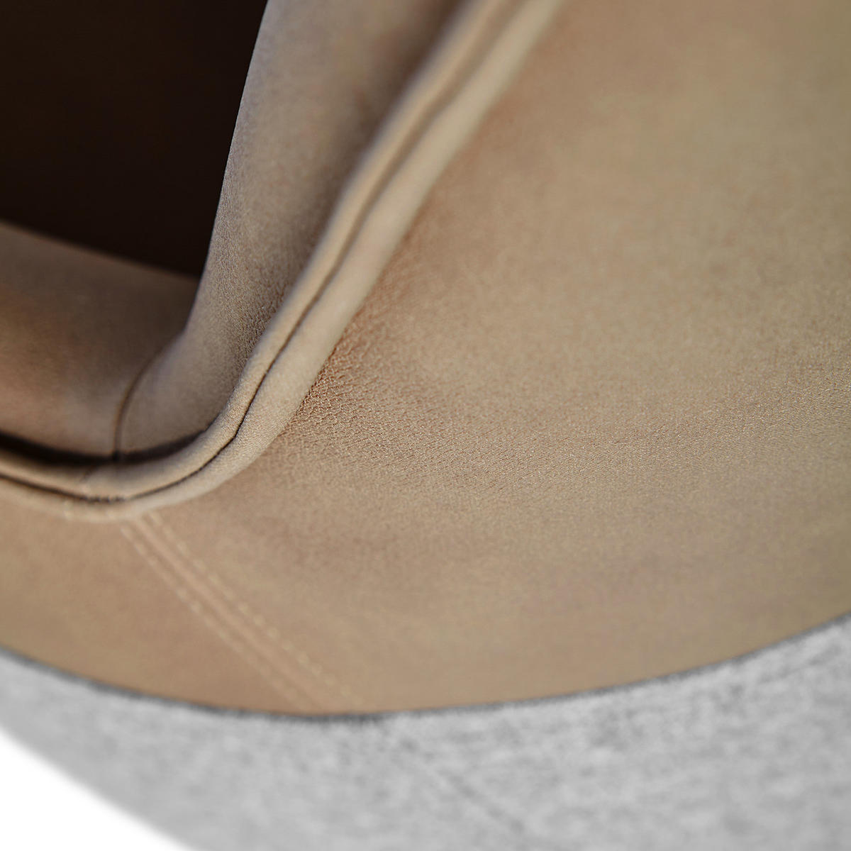 DREHBARER ARMLEHNENSTUHL - Cappuccino / Schwarz - Microfaser / Eisen - Cappuccino, Textil/Metall (60/92/64cm) - home24