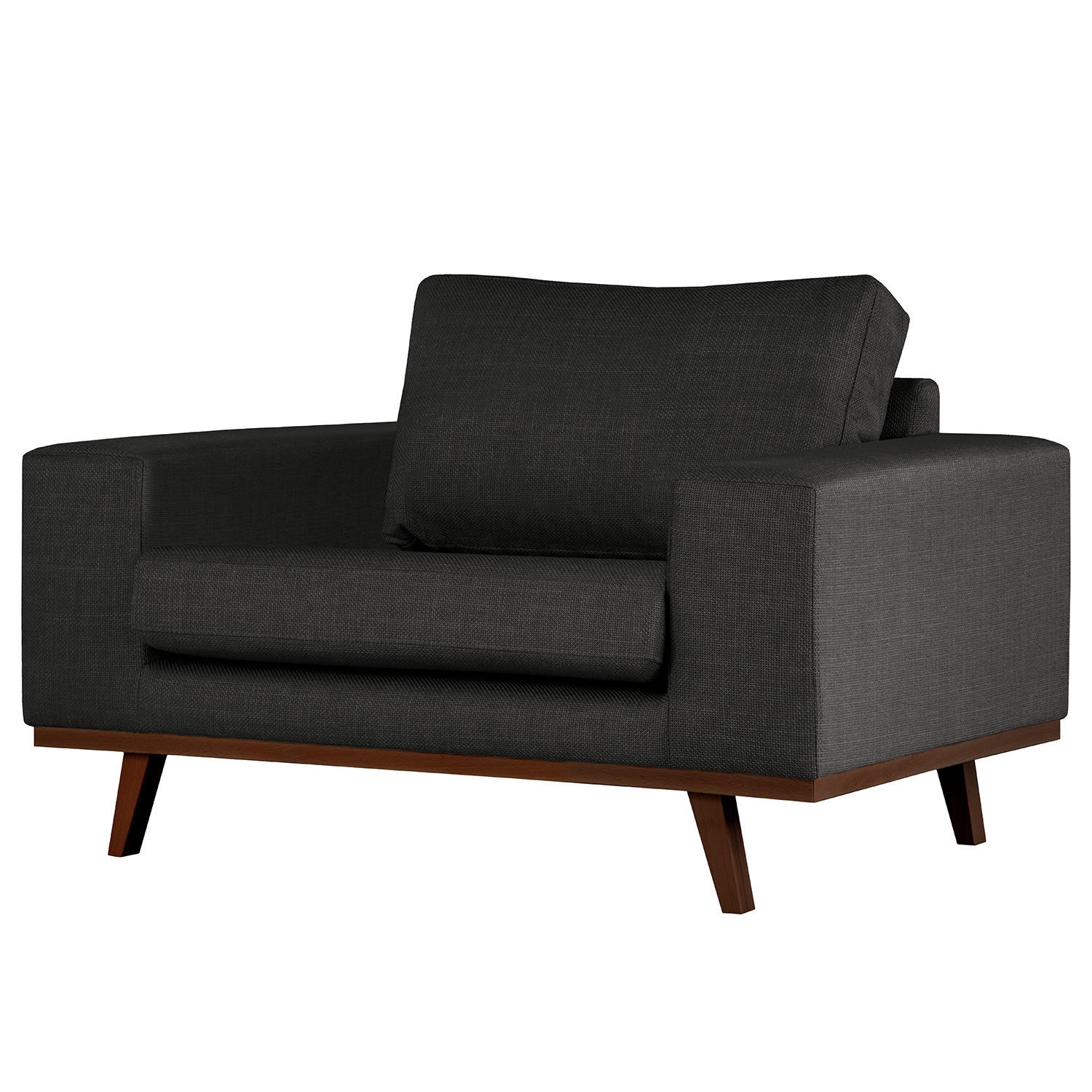 SESSEL - Buchefarben/Schwarz, Textil (122/81/88cm) - home24