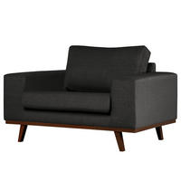 SESSEL - Buchefarben/Schwarz, Textil (122/81/88cm) - home24