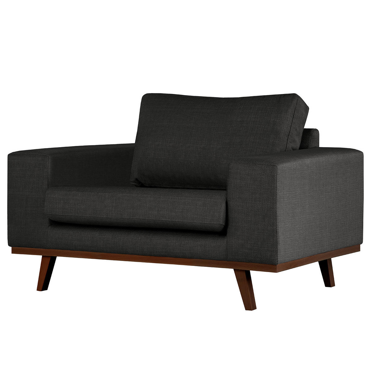 SESSEL - Buchefarben/Schwarz, Textil (122/81/88cm) - home24