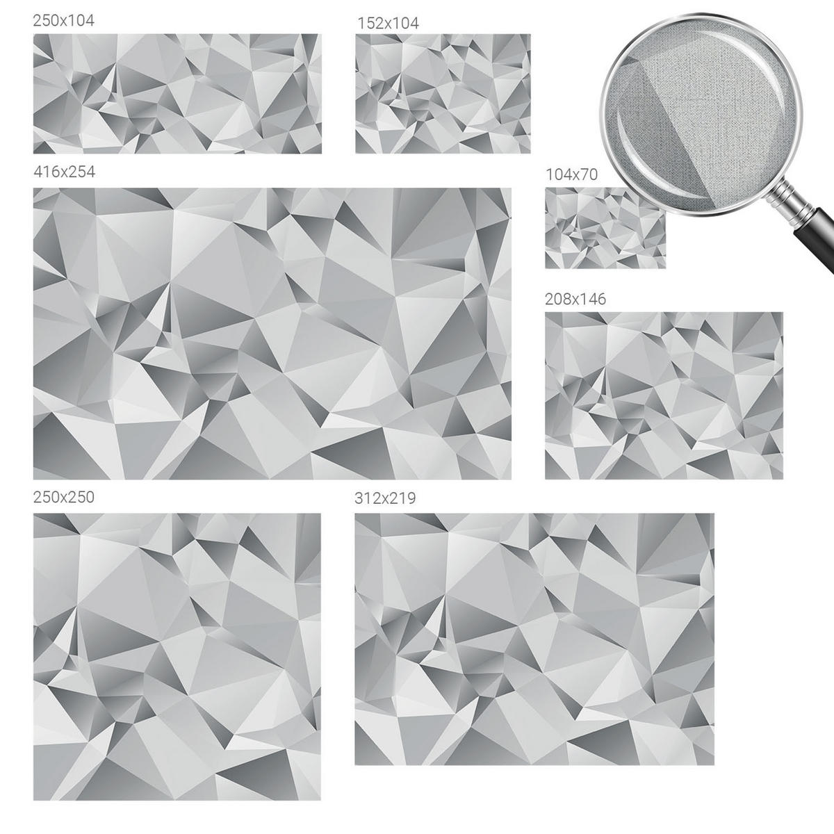 FOTOTAPETE 104x70 cm - Abstrakte Geometrie - Weiß, Textil (104/70cm) - Wallfluent