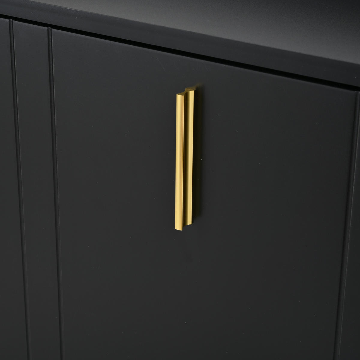 SCHUHSCHRANK aus MDF 160x23x123,5cm in Schwarz mit Metallsockel - Schwarz, Holzwerkstoff (160/123.5/23.5cm) - Modfu