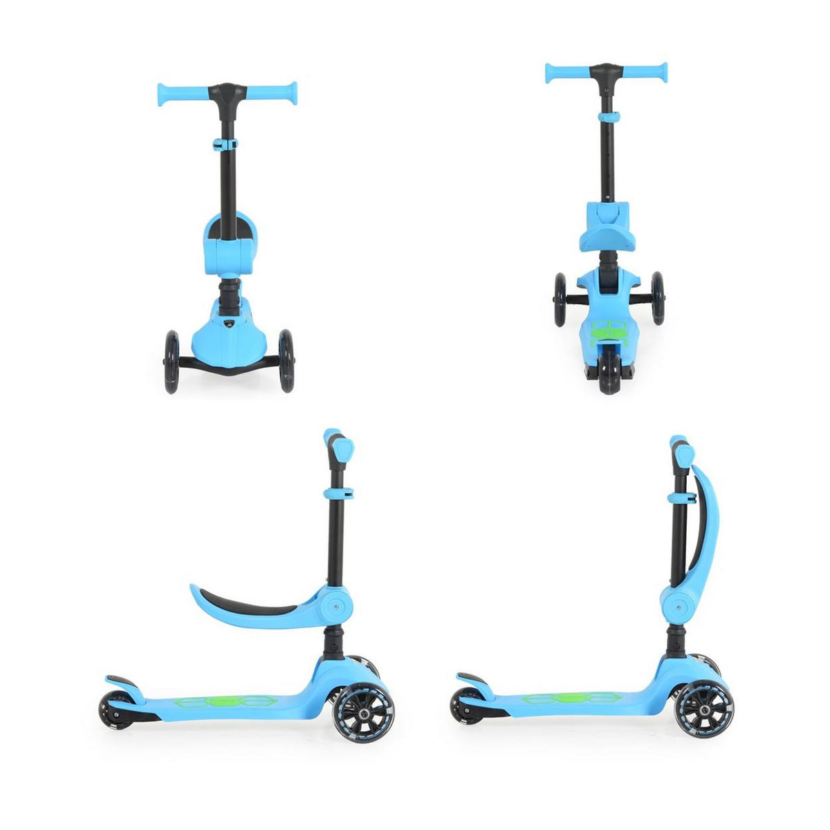 KINDERROLLER 2 in 1 Lamborghini blau Laufrad, Lenkerhöhe verstellbar, klappbar - Blau, Kunststoff (57/26/52cm) - Moni