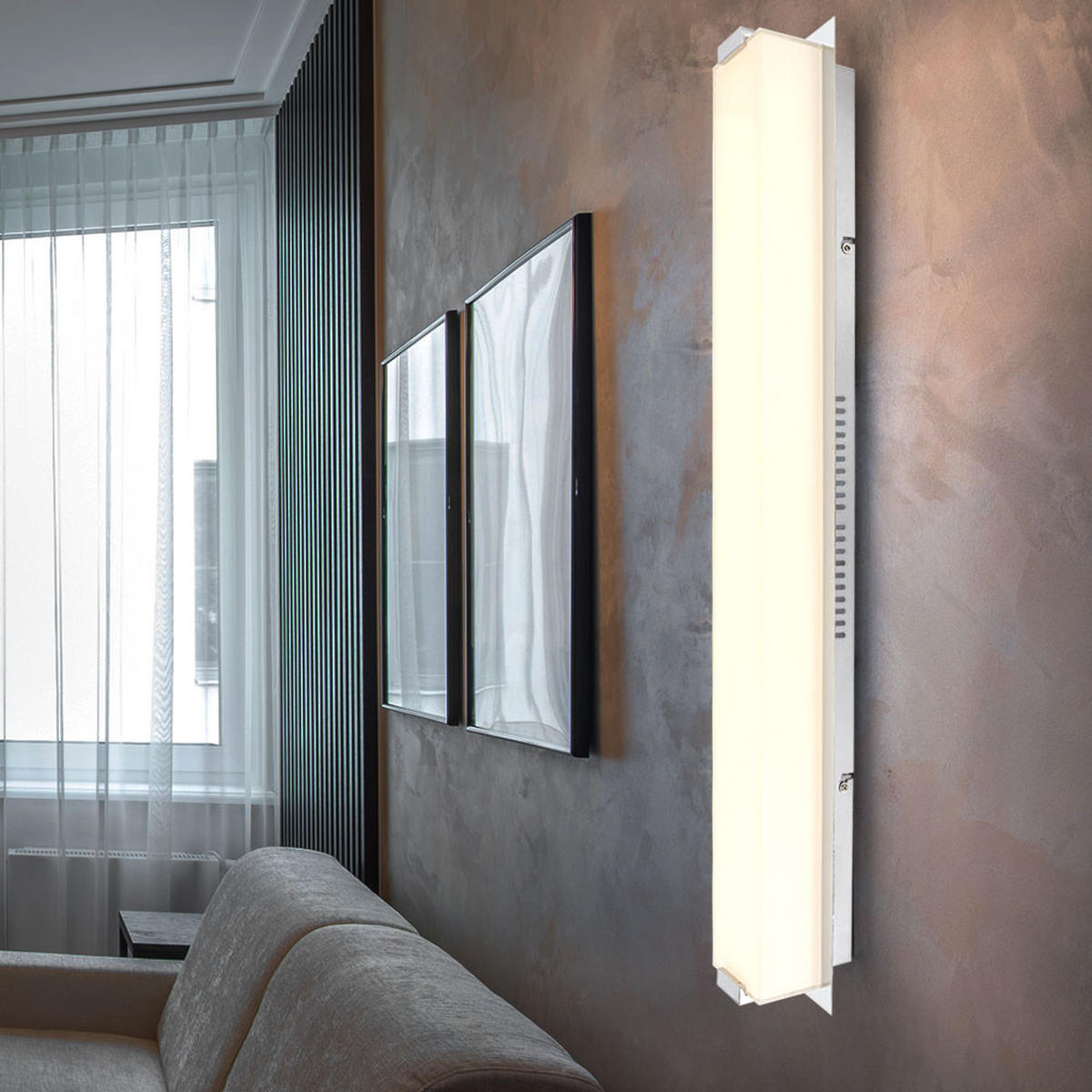 LED WANDLEUCHTE ABRUZZO Chrom Silber - Silberfarben, Glas (11/10/81cm) - Globo Lighting