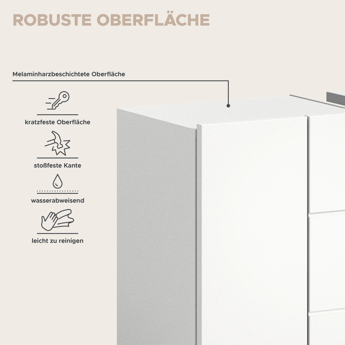 BADKOMBINATION 2tlg. Vira Bad in weiß Melamin und weiß hochglanz B/H/T: 82x190x34 cm - Weiß, Holz (82/190/34cm)