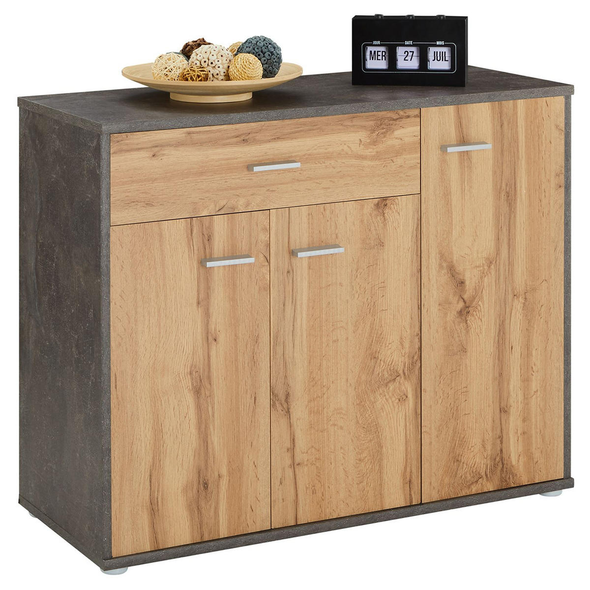 SCHUHSCHRANK DEUSTO - Dunkelgrau/Eiche Wotan, Holzwerkstoff (88/70/35cm) - CARO-Möbel