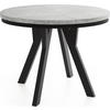 ESSTISCH Strato Black runder ausziehbarer, Beton grau 100-200/100/77 cm - Hellgrau/Schwarz, Holz/Holzwerkstoff (100/100/77cm) - WFL GROUP