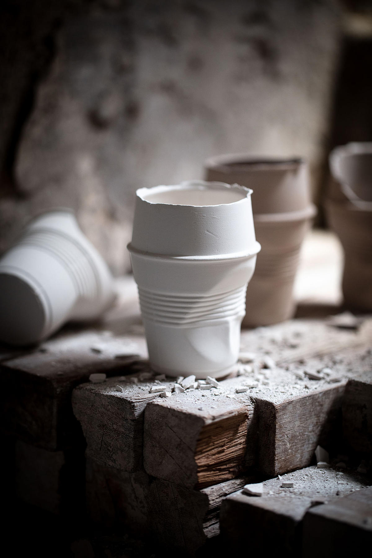 KNICKBECHER Espresso 0,08l Weiß - Weiß, Keramik (0.08L) - Revol Porcelaine France