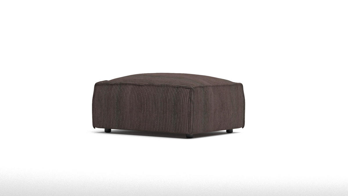 HOCKER Nova Dunkelbraun Cord - Dunkelbraun/Schwarz, Holz/Kunststoff (93/46/73cm) - S-Style Möbel