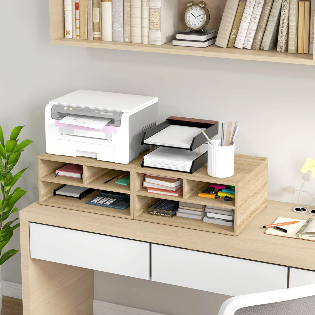 AKTENREGAL DE-14429 3 Fächer für Drucker Holzoptik - Naturfarben, Holzwerkstoff (40/22.5/47cm) - ComfortXL