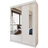 SCHWEBETÜRENSCHRANK Gaja 150/216/61 weiß mit Spiegel und Schubladeneinsätze - Weiß, Holzwerkstoff (150/216/61cm) - Beautysofa