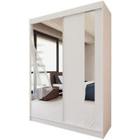 SCHWEBETÜRENSCHRANK Gaja 150/216/61 weiß mit Spiegel und Schubladeneinsätze - Weiß, Holzwerkstoff (150/216/61cm) - Beautysofa