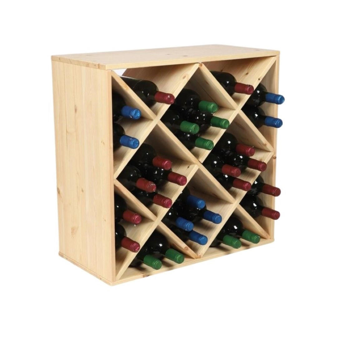 WEINREGAL Vincellar Mod 60x60x30 cm Rauten Modul Für 30 FlaschenMassives Kiefernholz Natur - Naturfarben, Holz (60/60/30cm) - PROREGAL