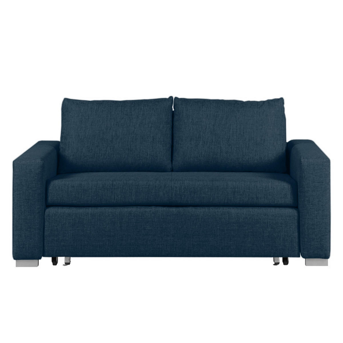 SCHLAFSOFA - Blau/Silberfarben, Textil (153/90/90cm) - home24
