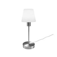 TISCHLEUCHTE Touch dimmbar, Höhe 32cm mit Glas Lampenschirm - Silberfarben/Weiß, Glas/Metall (12/12/32cm) - meineWunschleuchte