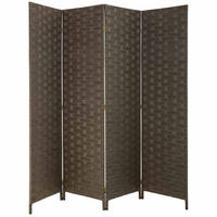PARAVENT aus geflochtenem Papier mit 4 PANEELE, 3x180cm - Dunkelbraun, Papier (200/180/3cm) - Wanderlust