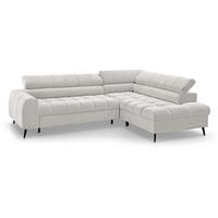 ECKSCHLAFSOFA Vinni Beige, Chenille-Stoff, rechts - Beige, Textil (265/205cm) - Beautysofa