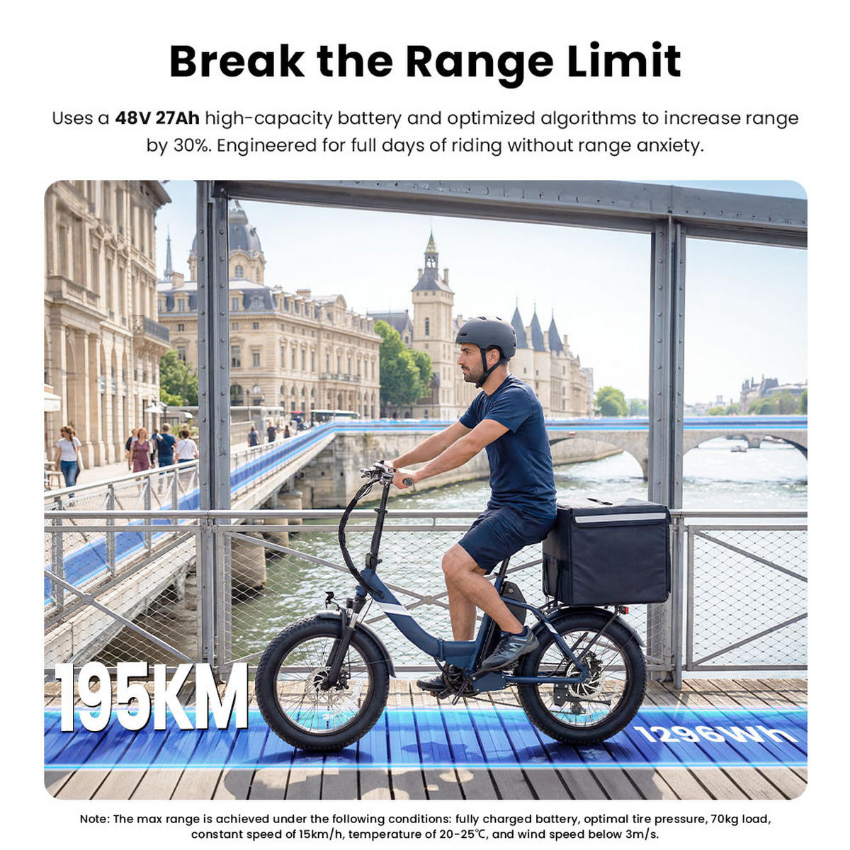 E-BIKE Touroll S3 Pro – Ultralange Reichweite mit herausnehmbarem Akku - Blau, Metall (65cm) - Touroll