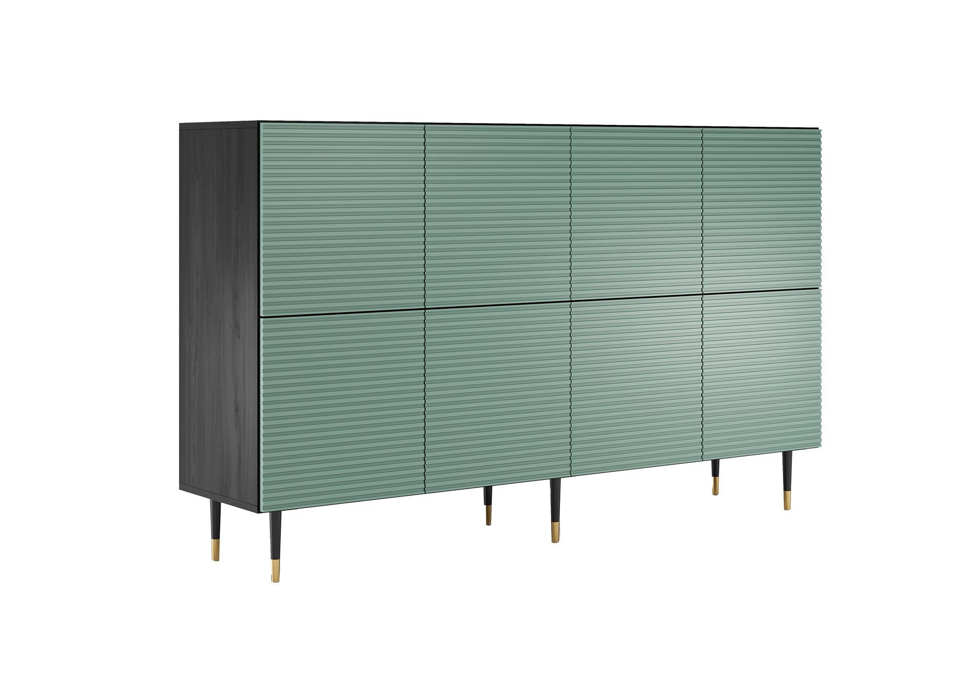 Bettso Kommode Grün, Schwarz 180x108x42 cm