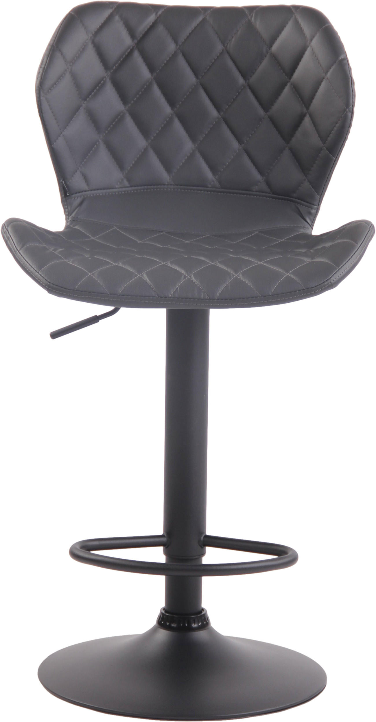 BARHOCKER Lederlook grau - Schwarz/Grau, Textil/Metall (47/88/51cm) - CLP