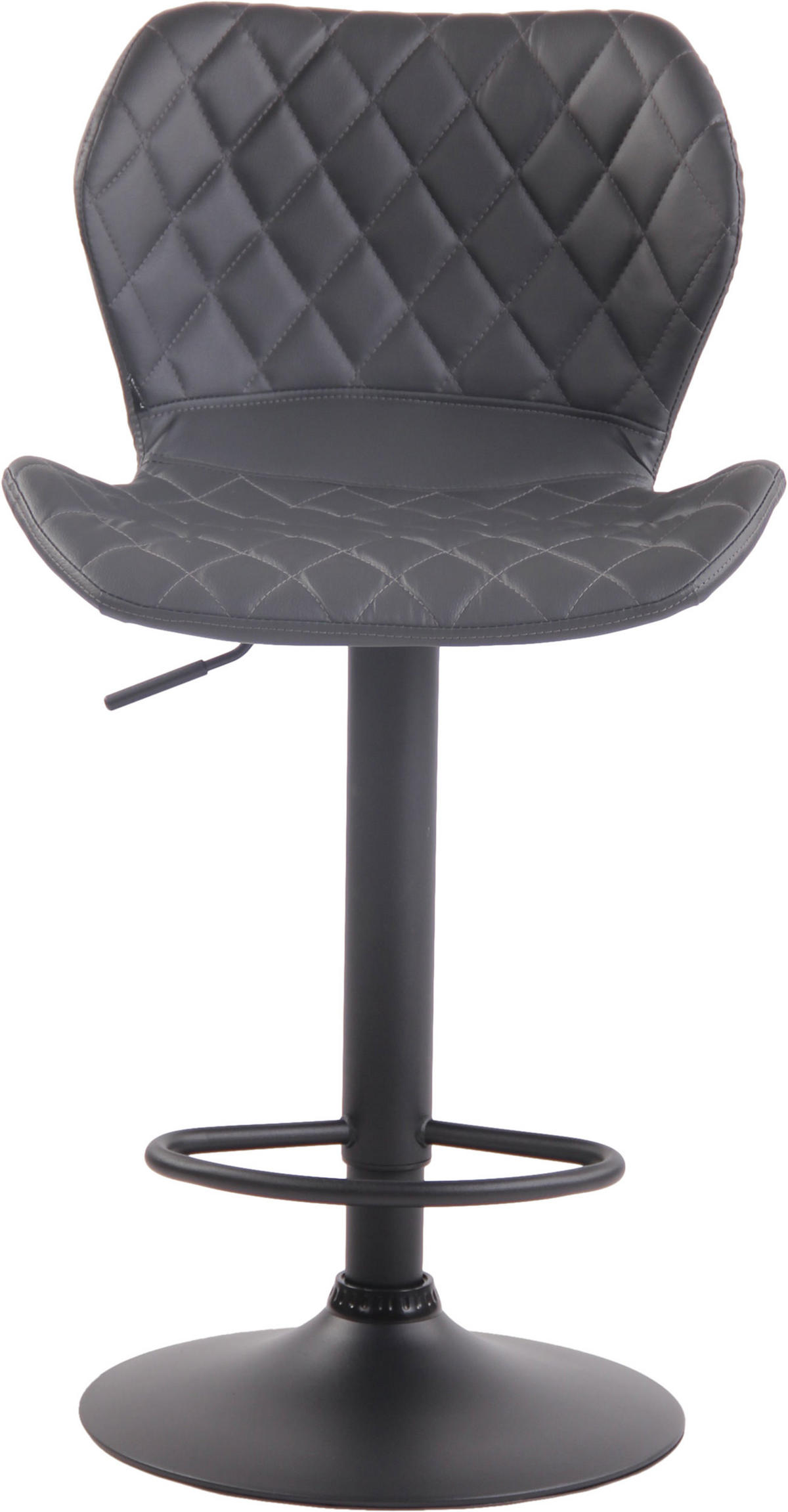 BARHOCKER 2er Set Lederlook grau - Schwarz/Grau, Textil/Metall (47/88/51cm) - CLP