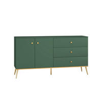SIDEBOARD Forest dunkelgrün / gold 160 / 40 / 85cm - Dunkelgrün/Grün, Holz/Holzwerkstoff (160/85/40cm) - Feldmann-Wohnen