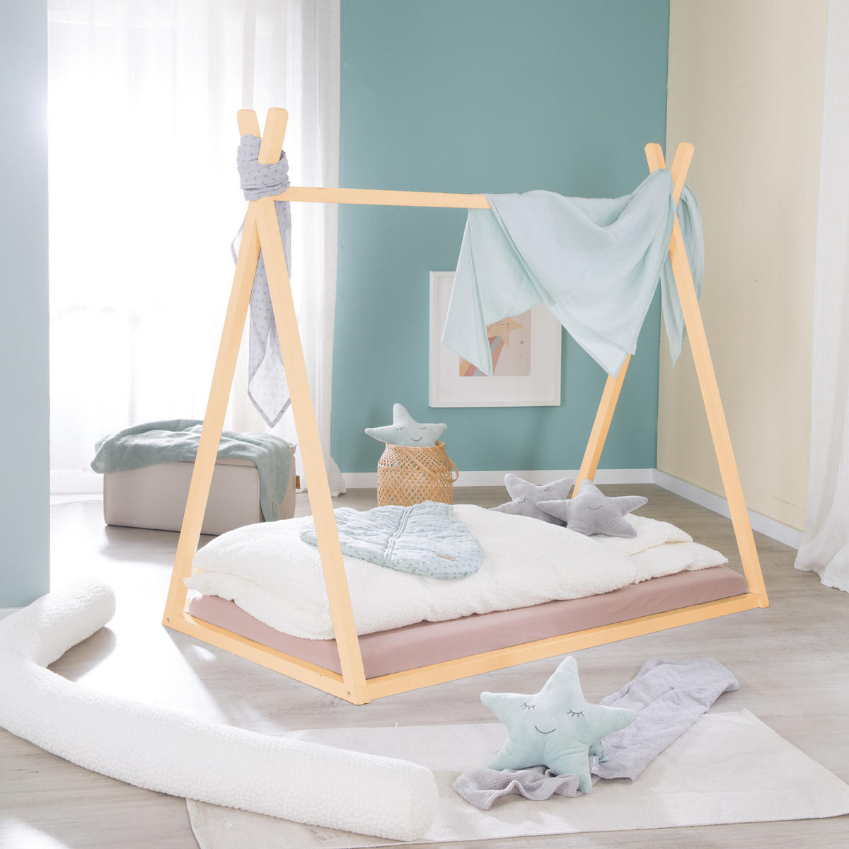TIPPIBETT 70 x 140 cm Montessori Bambus - Naturfarben, Holzwerkstoff (70/140cm) - Roba