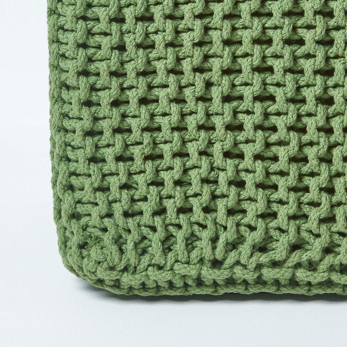 STRICK-POUF tannengrün, Sitzwürfel 35/35/35 cm - Waldgrün, Textil (35/35/35cm) - Homescapes