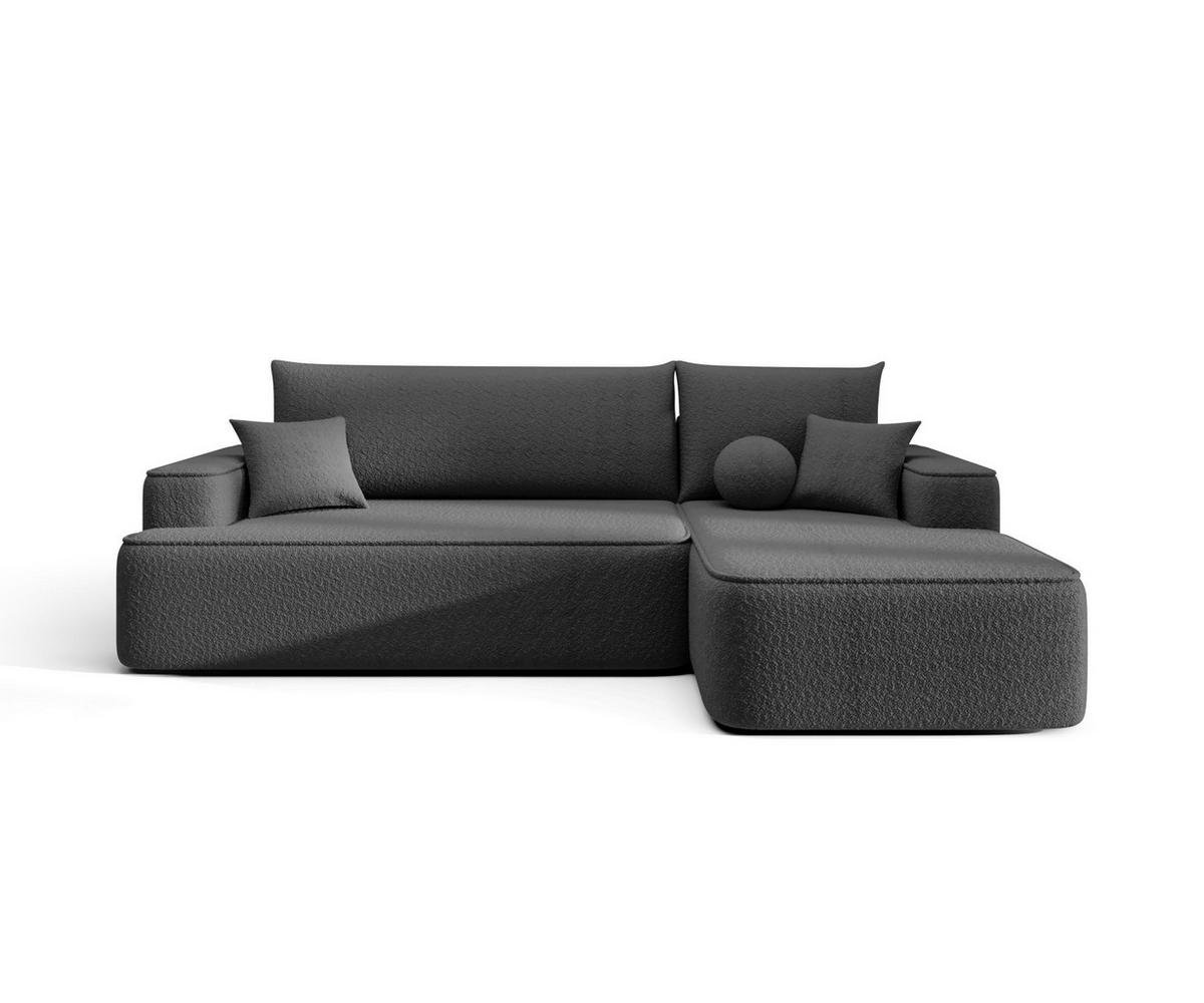 ECKSOFA mit Schlaffunktion FIGO Quelle 92 Rechts - Dunkelgrau, Textil (250/150cm) - Bedante
