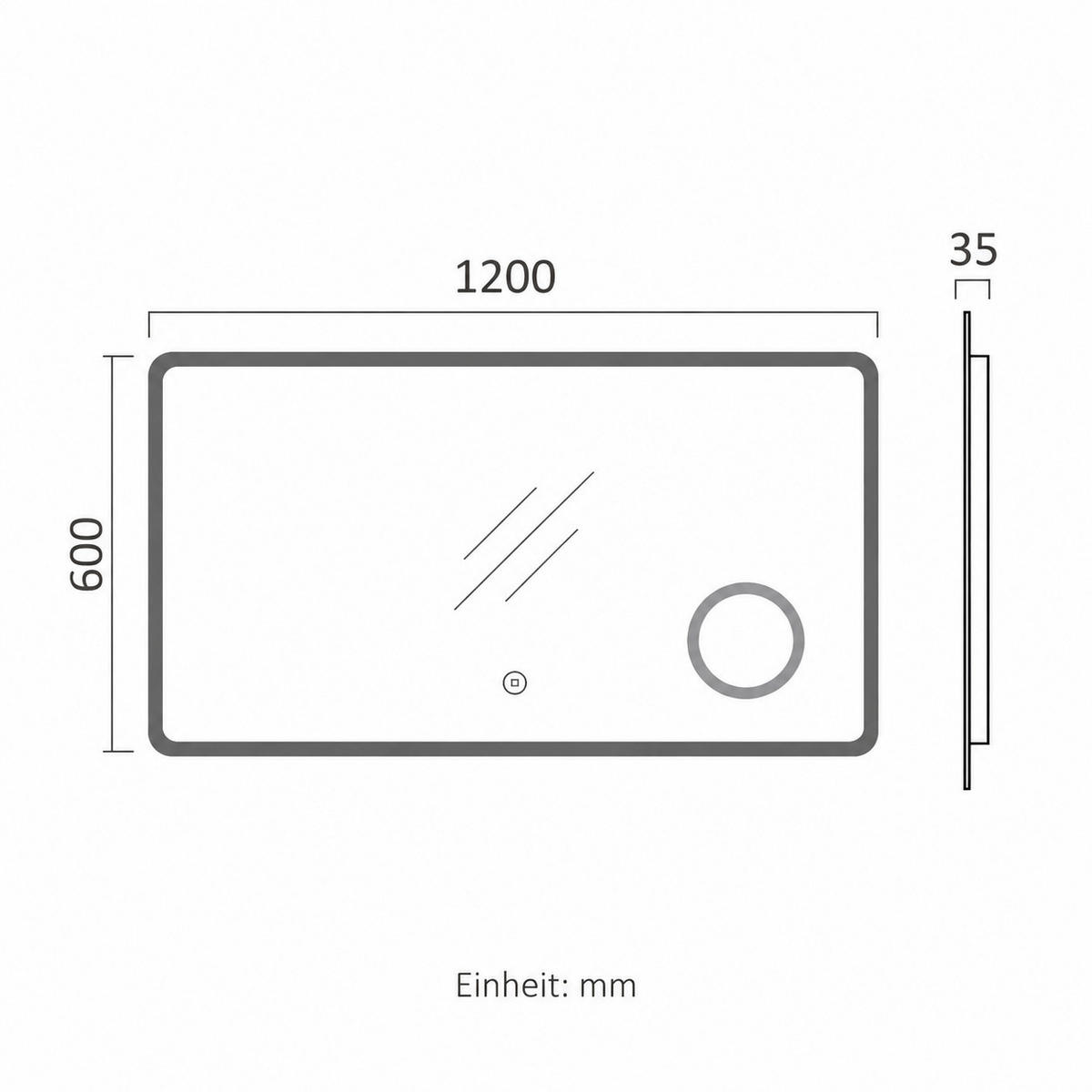 OGLINDA de baie cu LED-uri 120/60 cm - transparent, sticlă (120/60/3.5cm) - EMKE