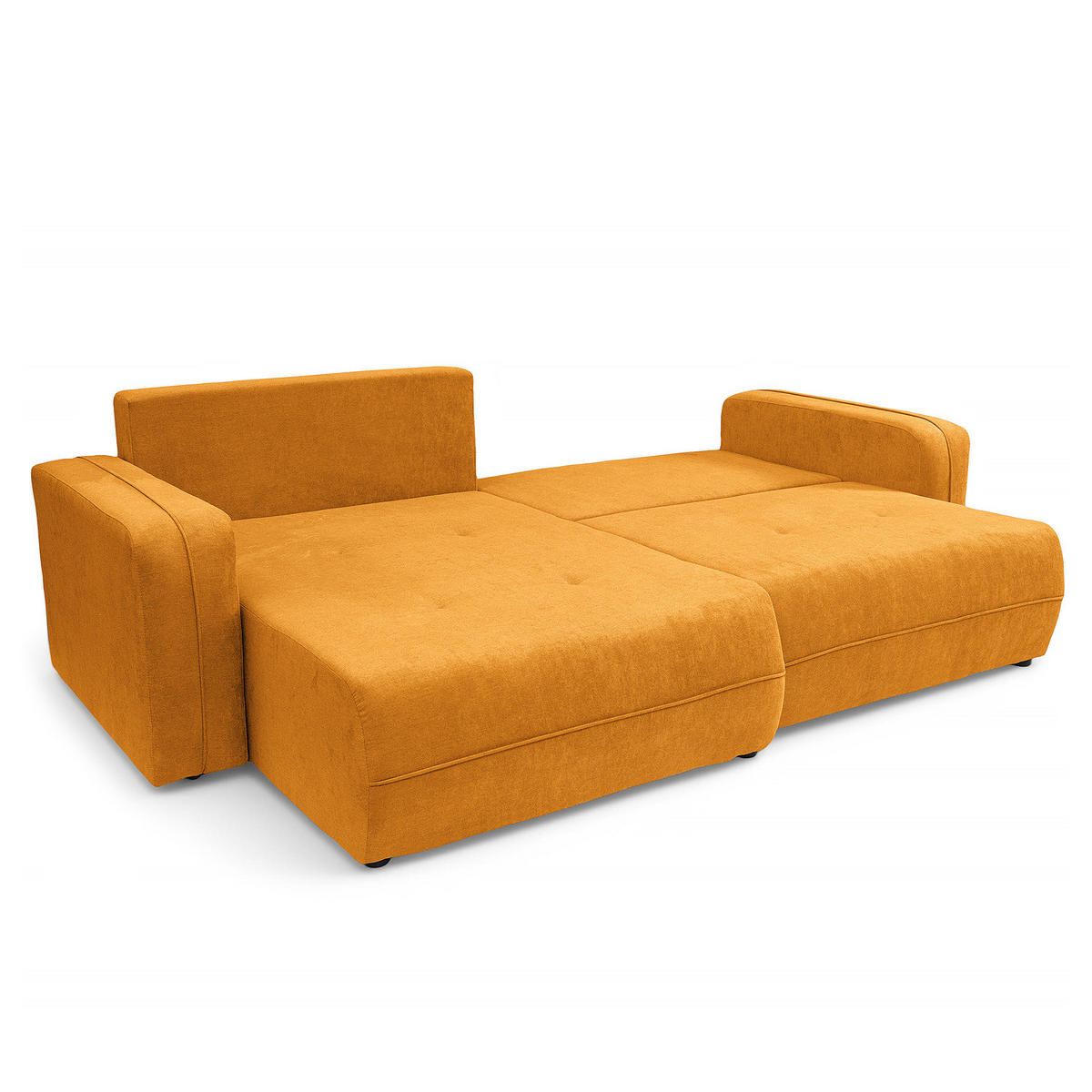 ECKSOFA mit Schlaffunktion - 244 cm - Gelb/Schwarz, Kunststoff/Textil (244/145cm) - home24