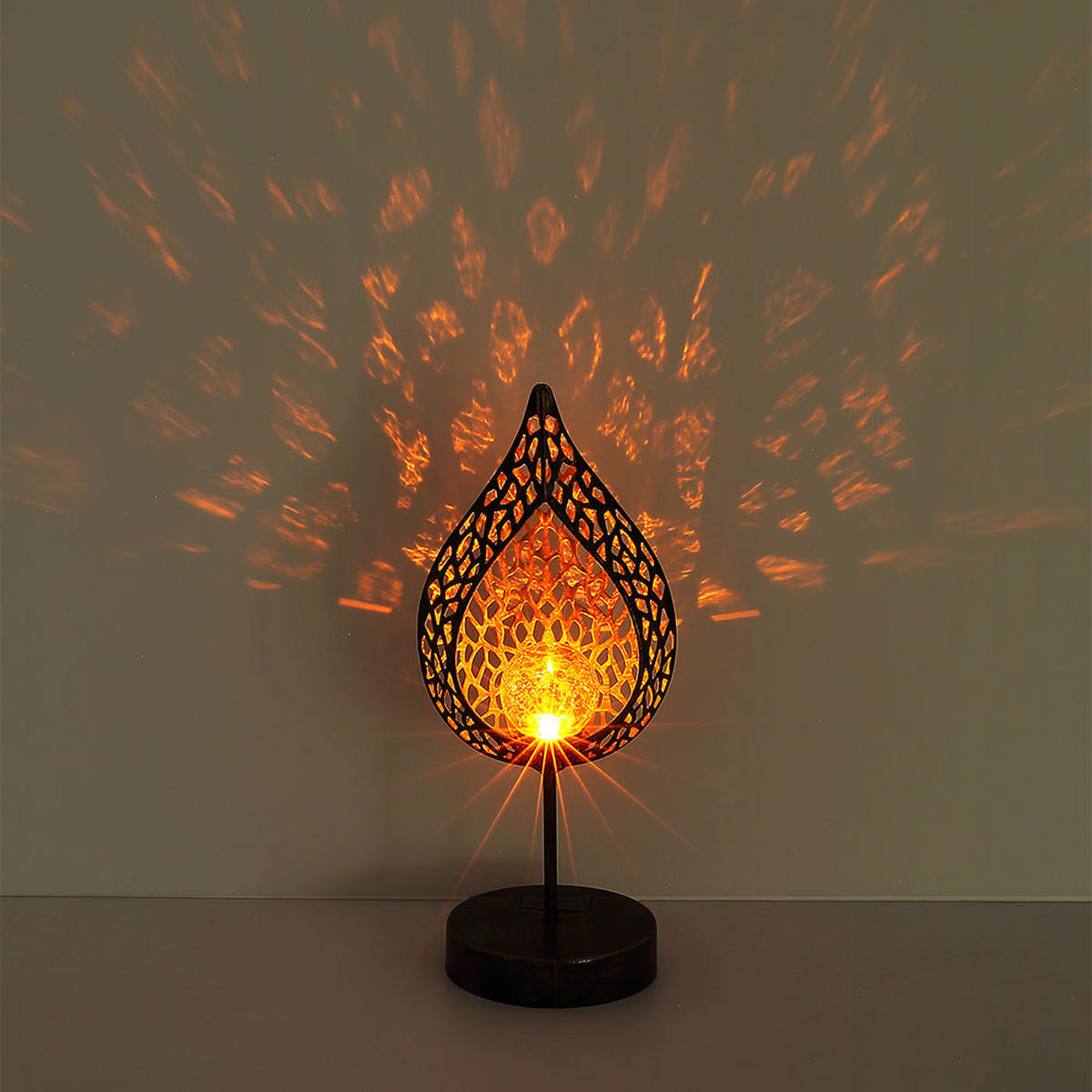 LED AUSSENLEUCHTE Flammen Design Bunt 2er Set - Multicolor, Glas (16/7/90cm) - Globo Lighting