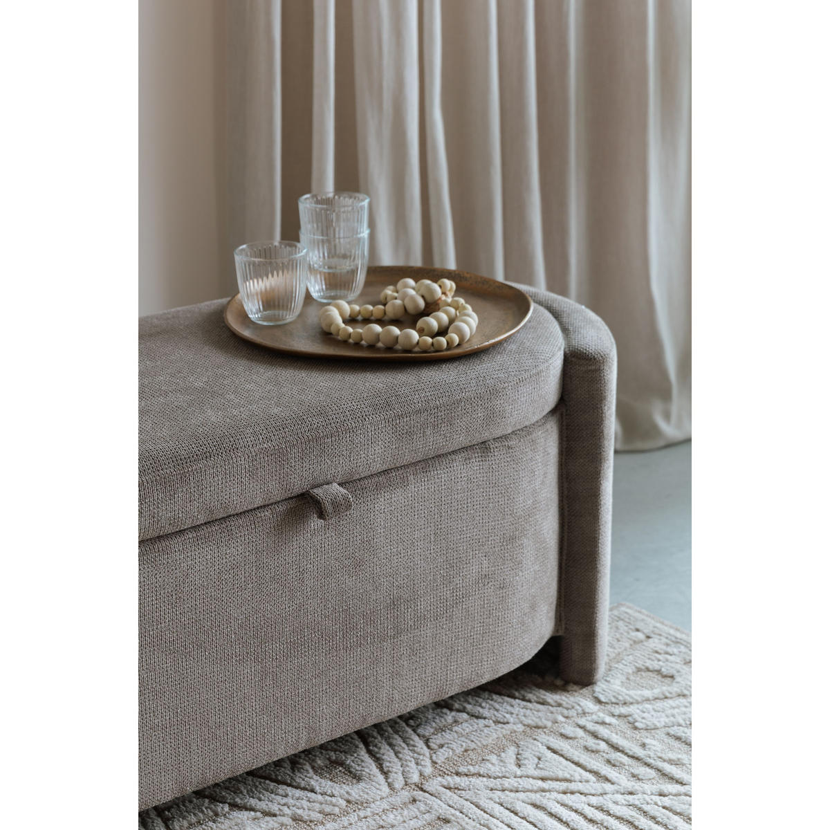 SITZBANK Miro mit Stauraum 108 cm - Grau, Textil (85/42/42cm) - Drawer