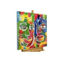RUČNE MAĽOVANÝ AKRYLOVÝ OBRAZ 80/80 cm, viacfarebný, figurálny motív - viacfarebná, drevo/textil (80/80cm) - KUNSTLOFT