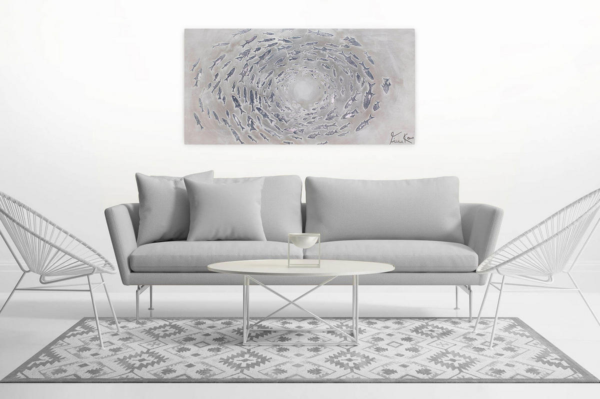 ACRYLBILD HANDGEMALT 140/70 cm - Grau, Holz/Textil (140/70cm) - KUNSTLOFT
