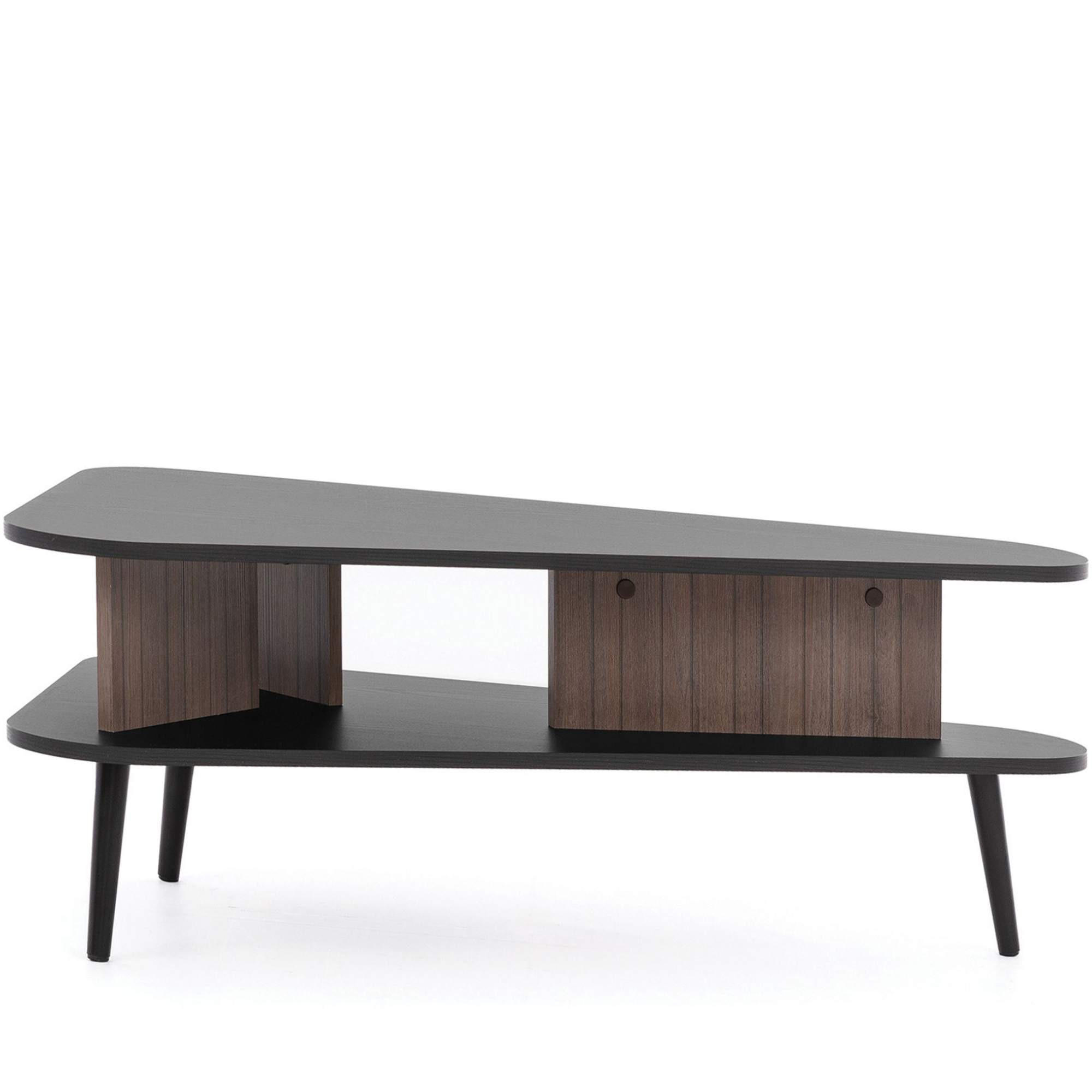 KAFFEETISCH LANDI,Schwarz/Braun - Schwarz/Braun, Holzwerkstoff (40/100/57cm) - KONSIMO®