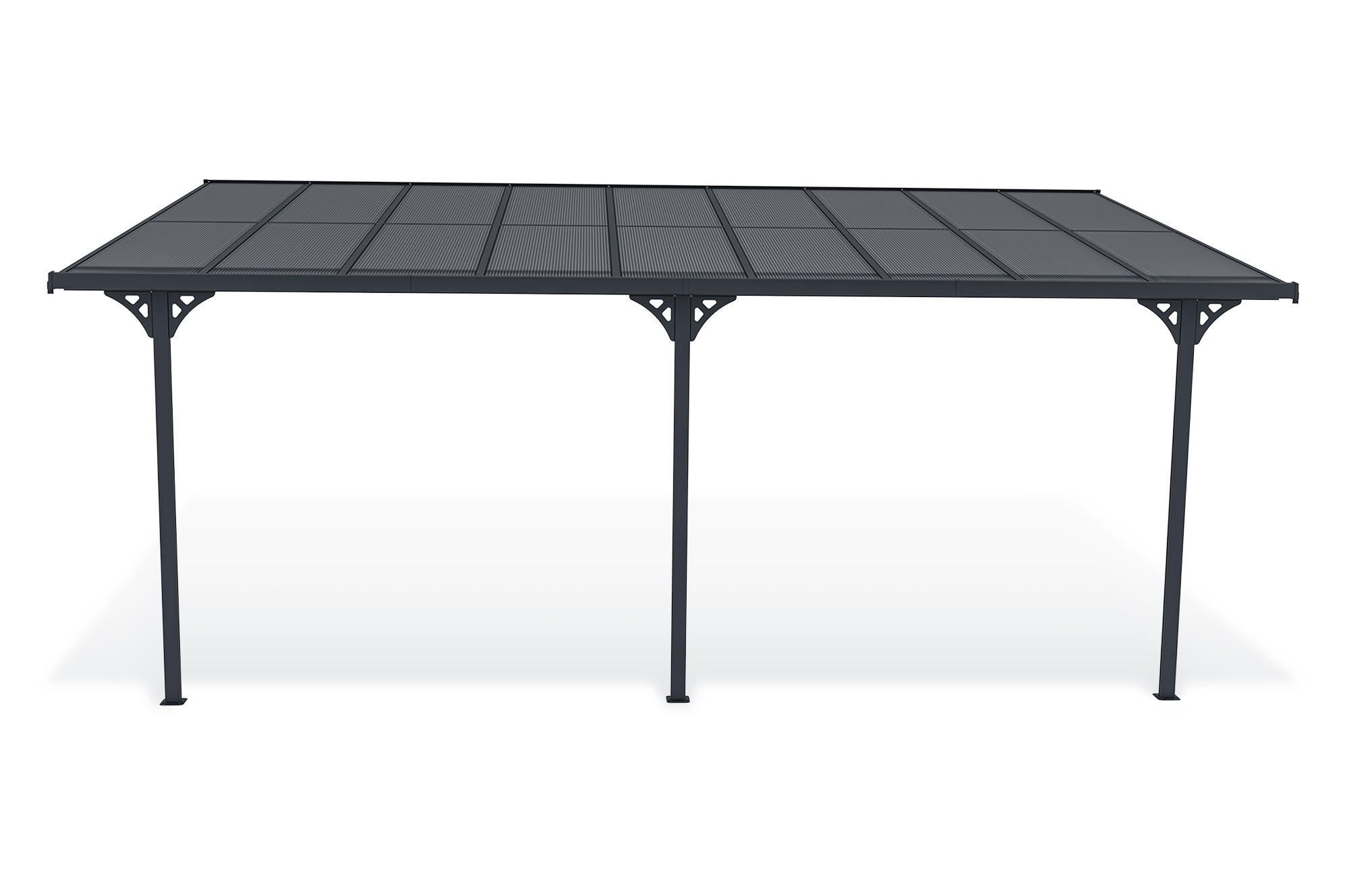 PERGOLA / CARPORT Kleo Grau 5,5m x 3m - Grau, Metall (556/270/300cm) - Cazeboo
