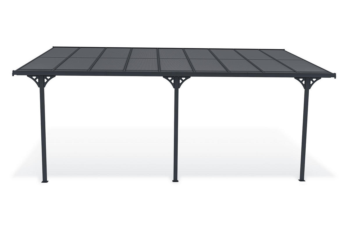 PERGOLA / CARPORT Kleo Grau 5,5m x 3m - Grau, Metall (556/270/300cm) - Cazeboo