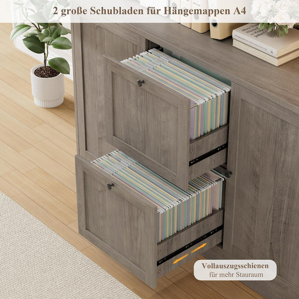 BÜCHERREGAL mit Steckdose Artisan Eiche 116 x 40 x 182 cm - Grau, Holzwerkstoff (116/182/40cm)